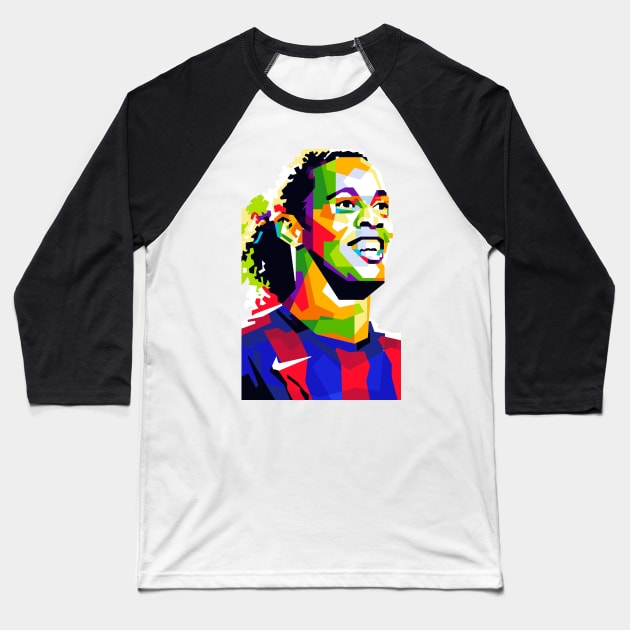 Ronaldinho In Wpap Baseball T-Shirt by Yopi